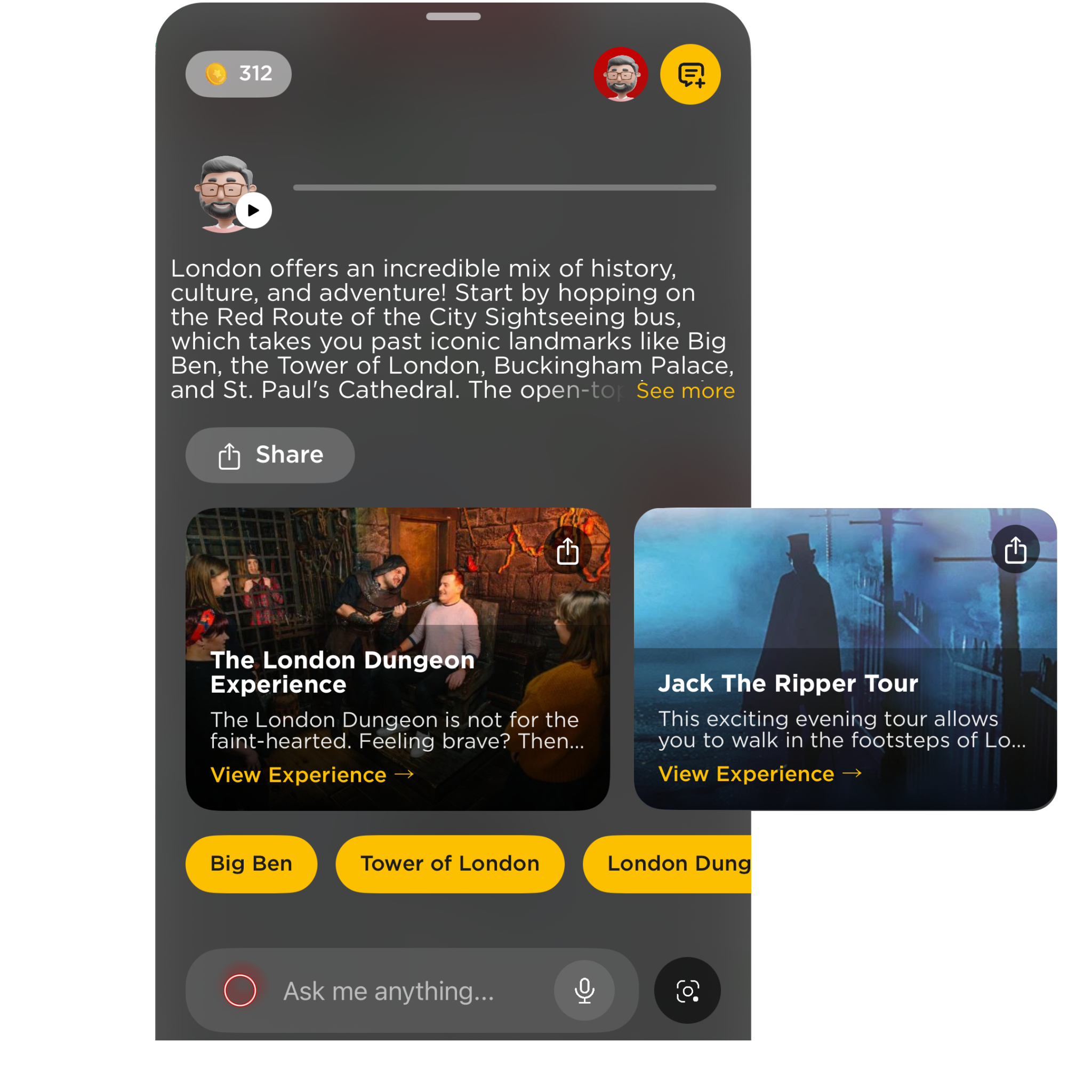 iWander Upsells Interface